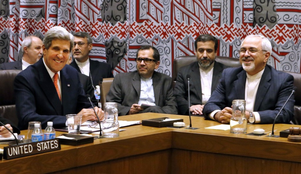 Iranian and American Foreign Ministers during a P5+1 Meeting with Iran in New York, US.
