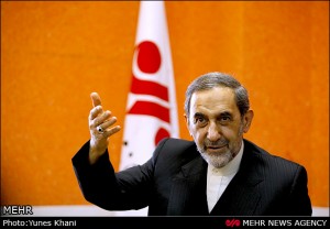 Ali Akbar Velayati talking in an interview with Iranian Mehr News Agency