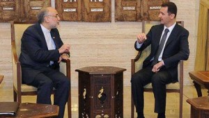 Ali Akbar Salehi and Bashar al-Assad (Photo Credit: SANA)